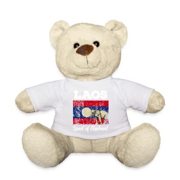 Laos Lao Laotian Flag Elephant Lao I Cadeau - Nounours - blanc - Devant