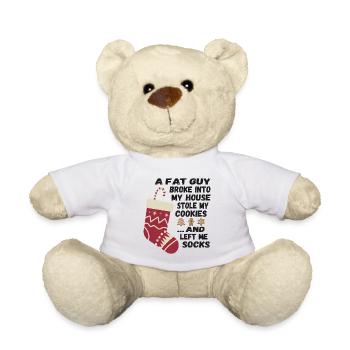 Lustiger Nikolaus Spruch - Ein dicker Kerl ....... - Teddy - Weiß - Vorne
