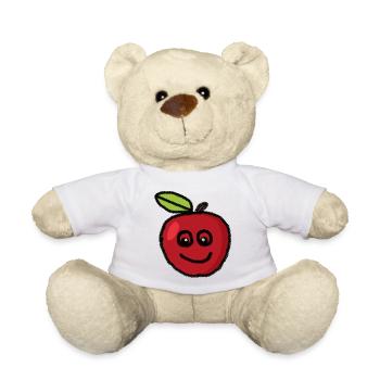 Apfel Frucht Obst Achtsamkeit Gesundheit Vitamine - Teddy - Weiß - Vorne