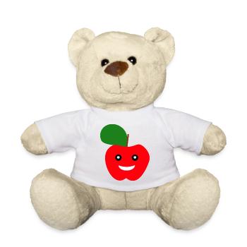 Visage de pomme - Nounours - blanc - Devant