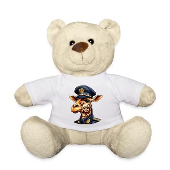 Girafe Policier - Nounours - blanc - Devant