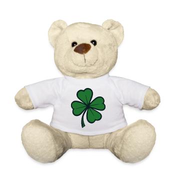 Glückliches vierblättriges Kleeblatt - Teddy - Weiß - Vorne