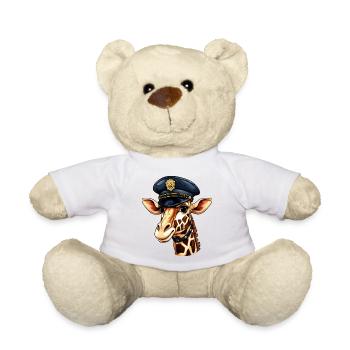 Giraffe Policewoman - Teddy Bear - white - Front