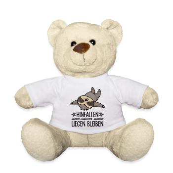 Faultier Hinfallen liegen bleiben - Teddy - Weiß - Vorne