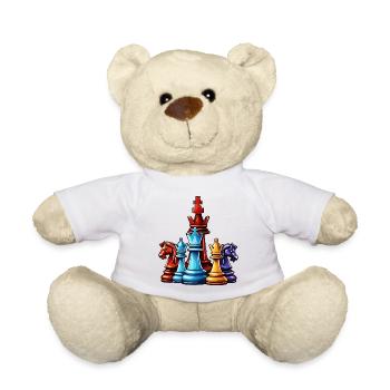Échecs / Pièces / Stratégie / Casse-tête / Nerd - Nounours - blanc - Devant