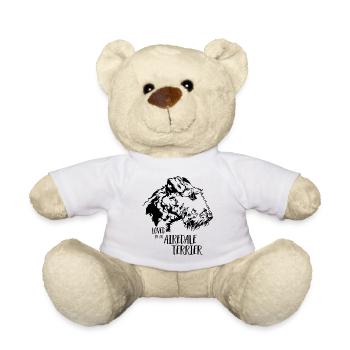 Aimé par un chien Airedale Terrier disant Wilsigns - Nounours - blanc - Devant