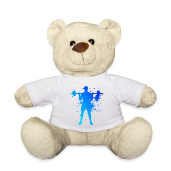 Strength Training Fitness Women Cardio Men - Teddy Bear - white - Front