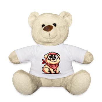 Chien cool avec des lunettes - Nounours - blanc - Devant