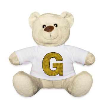 Lettre G Or - Nounours - blanc - Devant