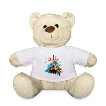 Paris, Tour Eiffel, France, Ville, Horizon, Art - Nounours - blanc - Devant