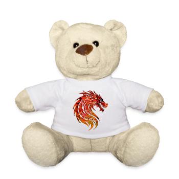Fantasy Dragon Anime Dragon Head Mythical reptile - Teddy Bear - white - Front