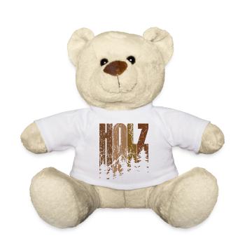 Holz - Wald - Brennholz - Schreiner - Teddy - Weiß - Vorne