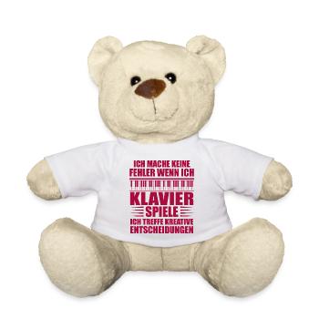 Pianisten Witz Geschenk für Klavier Spieler - Teddy - Weiß - Vorne