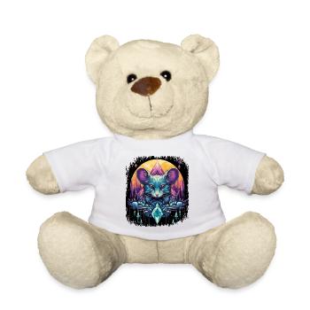 all joke happy canvasbackpack rat - Teddy - Weiß - Vorne