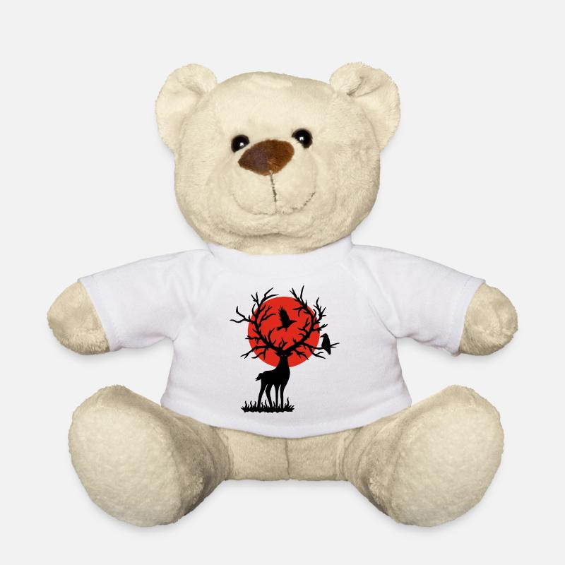 Der schwarze Hirsch und die rote Sonne - Teddy - Weiß