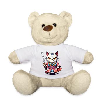 Chat samouraï #34 - Nounours - blanc - Devant