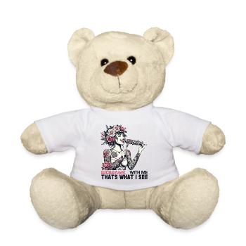 Schaschlik lecker Frau Tattoo Geschenk - Teddy - Weiß - Vorne