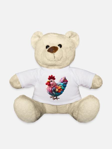 Poule en laine - Nounours - blanc