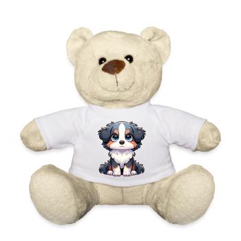 Illustration numérique de berger australien mignon - Nounours - blanc - Devant