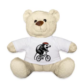 Cycling possum - Teddy Bear - white - Front