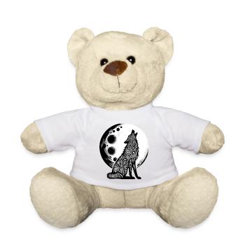 Le loup hurle à la lune - Nounours - blanc - Devant