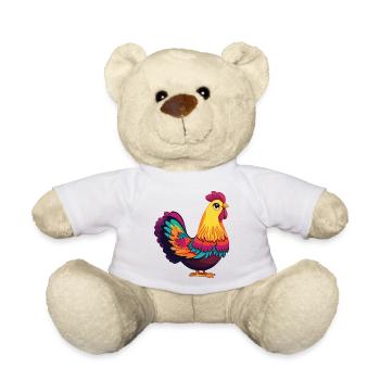 Cute and colorful hen - Teddy Bear - white - Front