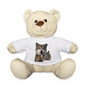 Loup et hiboux - Nounours - blanc - Devant