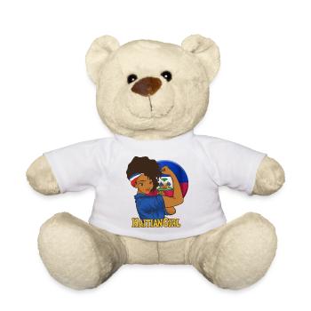 Haïti drapeau haïtien femme princesse je cadeau - Nounours - blanc - Devant