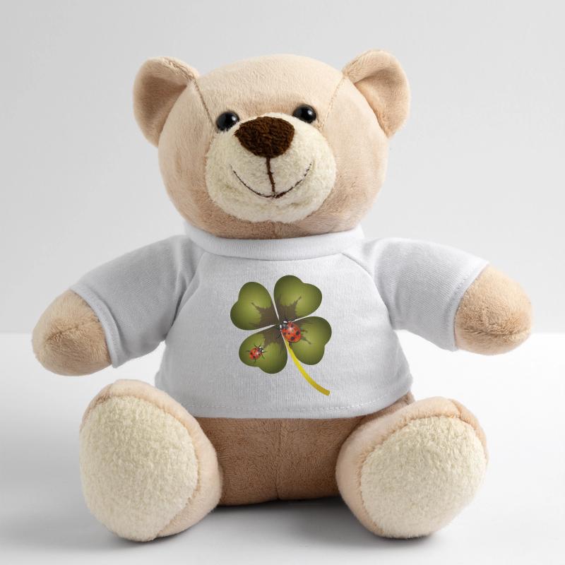 A four-leaf clover with two ladybugs Teddy Bear