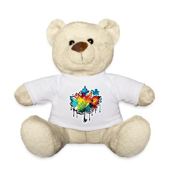 Maple Leaf / Autumn / Foliage / Forest / Nature - Teddy Bear - white - Front