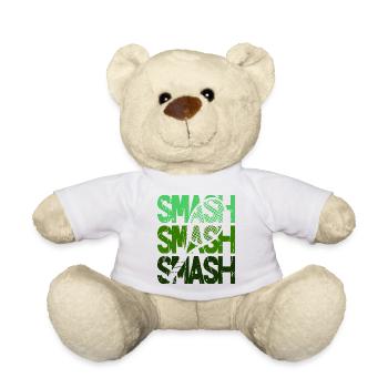 Tennis Smash Smash Ball Racket Design Pullover Hoodie - Teddy Bear - white - Front