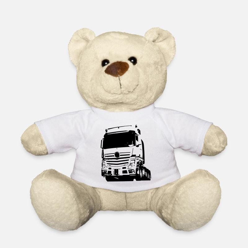 German Truck Silhouette - Teddy Bear - white