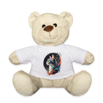 Bunte Katze - Teddy - Weiß - Vorne