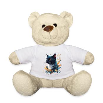 Bunte Katze - Teddy - Weiß - Vorne
