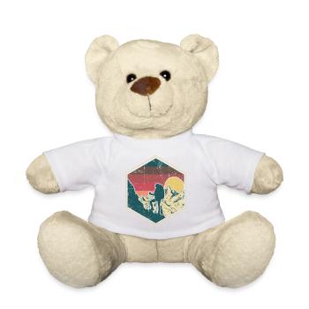 Sunset Summit Climber Hex Badge - Teddy Bear - white - Front
