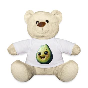 Laughing Avocado Big Eyes Happy Shirt - Teddy Bear - white - Front