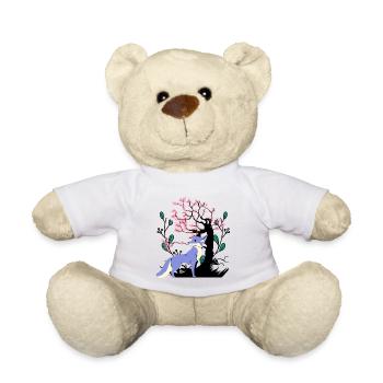 Vintage Fox Woodland Animal Foxes Nature - Teddy Bear - white - Front