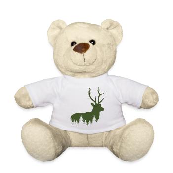 Hunter, Mountaineer, Hiker, Deer - Teddy Bear - white - Front