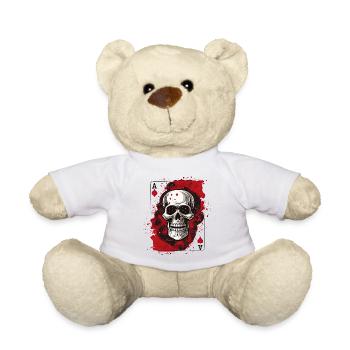 Kiss My Ace poker game card game casino sake - Teddy Bear - white - Front