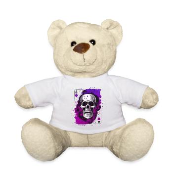 Kiss My Ace poker game card game casino sake - Teddy Bear - white - Front