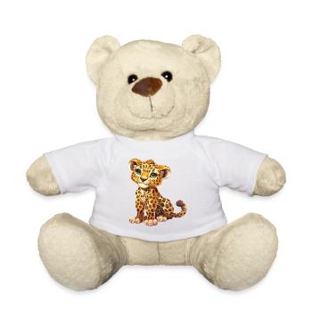 Leopard Baby Child Big Cat Nature Wilderness Safari - Teddy Bear - white - Front