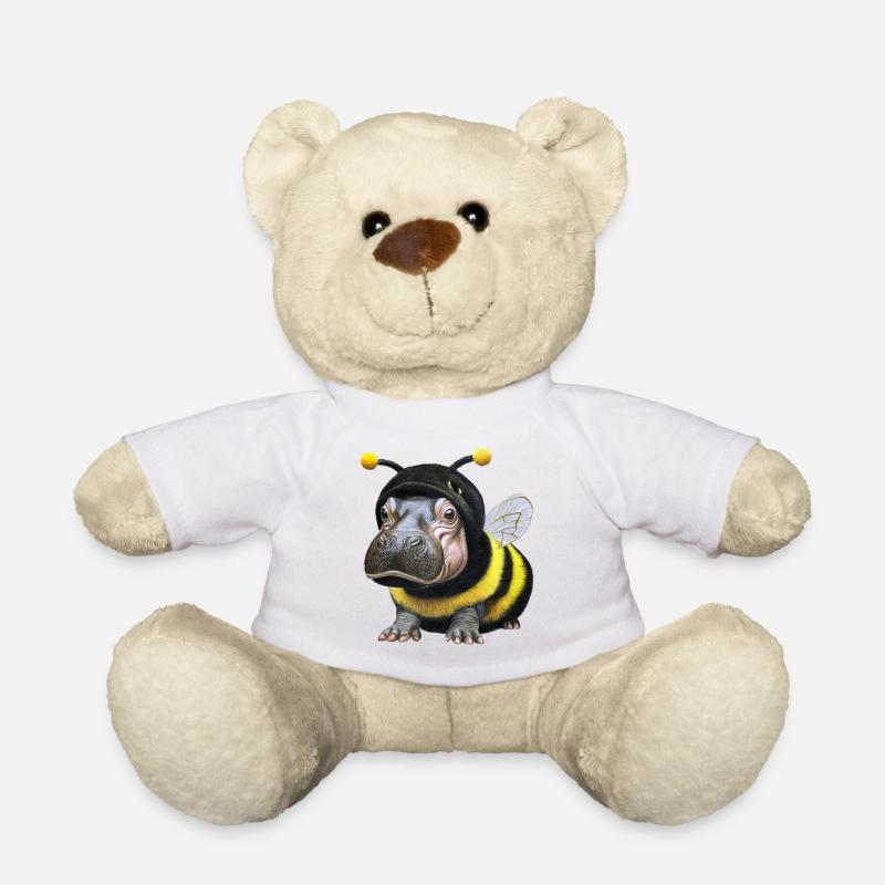Nilpferd Biene 1 - Teddy - Weiß