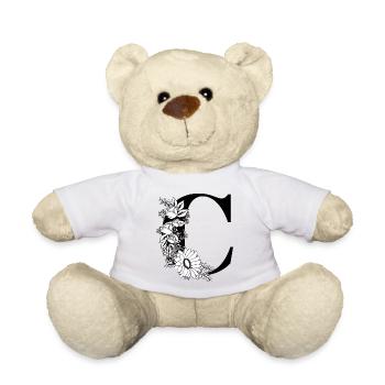 Buchstabe c Blumen schwarz und weiß - Teddy - Weiß - Vorne