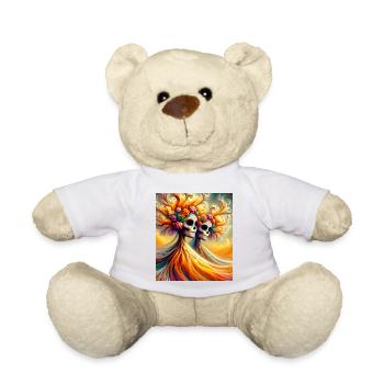 Ausgefallenes florales Skelett - Teddy - Weiß - Vorne