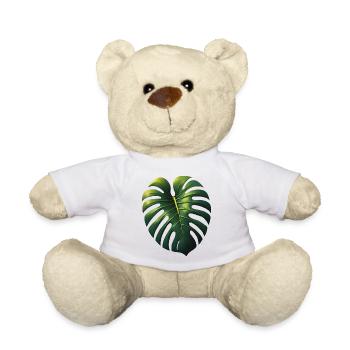 Monstera Leaf - Teddy Bear - white - Front