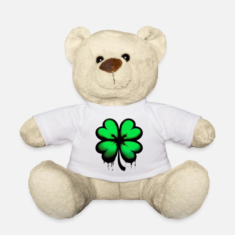 Trèfle à quatre feuilles - Nounours - blanc