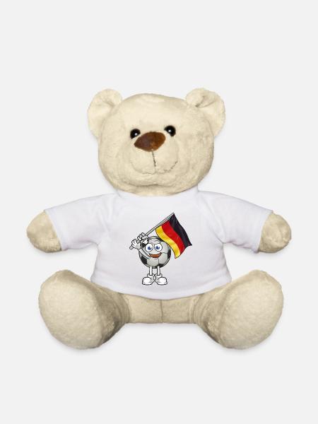 Deutschland Fussball mit Fahne Trikot - Teddy - Weiß