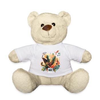 Plantes et musique - Impression de mode de haute qualité - Nounours - blanc - Devant