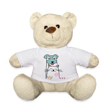 Dog and cat - Teddy Bear - white - Front
