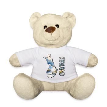 Watercolor MapFinland - Teddy Bear - white - Front